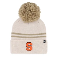 Women's '47  Natural Syracuse Orange Core & Inline Latte Cuffed Knit Hat with Pom