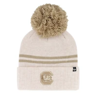 Women's '47  Natural South Carolina Gamecocks Core & Inline Latte Cuffed Knit Hat with Pom