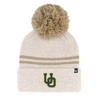 Women's '47  Natural Oregon Ducks Core & Inline Latte Cuffed Knit Hat with Pom