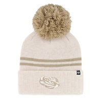 Women's '47  Natural LSU Tigers Core & Inline Latte Cuffed Knit Hat with Pom