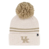 Women's '47  Natural Kentucky Wildcats Core & Inline Latte Cuffed Knit Hat with Pom