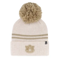 Women's '47  Natural Auburn Tigers Core & Inline Latte Cuffed Knit Hat with Pom