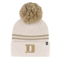 Women's '47  Natural Duke Blue Devils Core & Inline Latte Cuffed Knit Hat with Pom