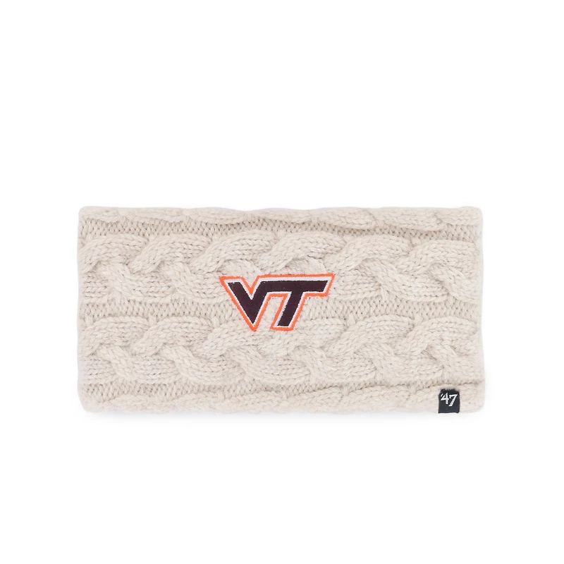 Women's '47 Natural Virginia Tech Hokies Core & Inline Latte Knit Headband