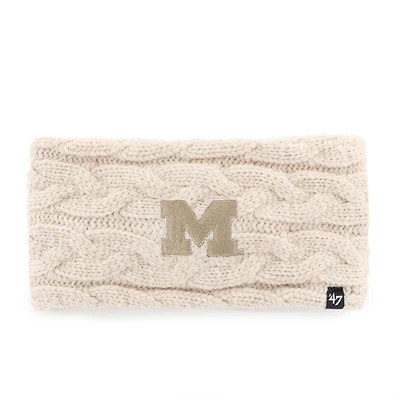 Women's '47  Natural Michigan Wolverines Core & Inline Latte Knit Headband