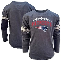 Youth Wes & Willy Navy New England Patriots Football Long Sleeve T-Shirt