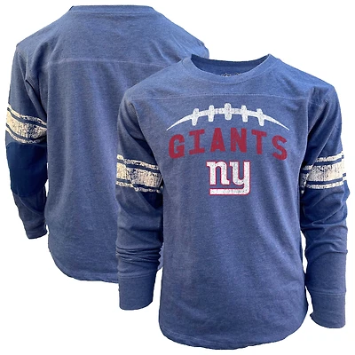 Youth Wes & Willy Royal New York Giants Football Long Sleeve T-Shirt