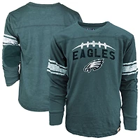 Youth Wes & Willy Midnight Green Philadelphia Eagles Football Long Sleeve T-Shirt