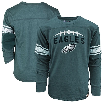 Youth Wes & Willy Midnight Green Philadelphia Eagles Football Long Sleeve T-Shirt