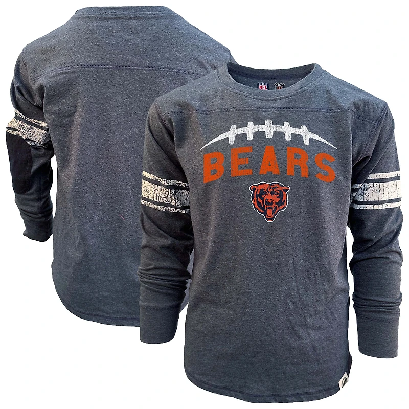 Youth Wes & Willy Navy Chicago Bears Football Long Sleeve T-Shirt
