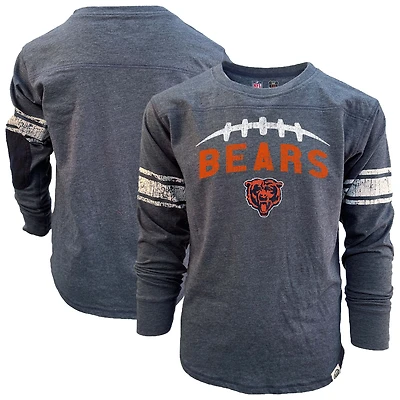 Youth Wes & Willy Navy Chicago Bears Football Long Sleeve T-Shirt