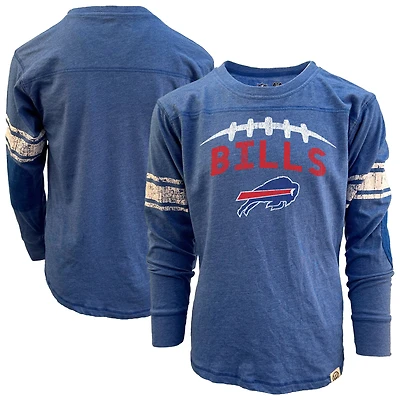 Youth Wes & Willy Royal Buffalo Bills Football Long Sleeve T-Shirt