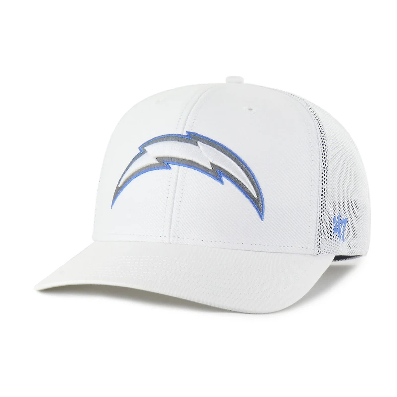 Men's '47 White Los Angeles Chargers Snowball Trophy Stretch Fit Hat