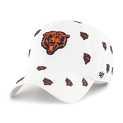 Unisex '47 White Chicago Bears Confetti Clean Up Adjustable Hat