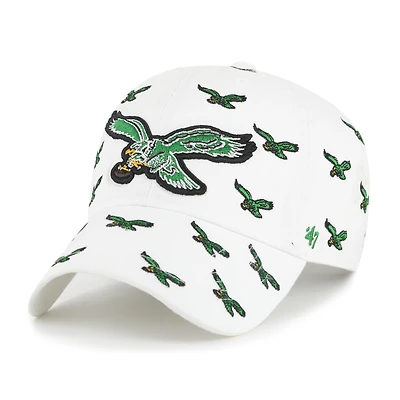 Unisex '47 White Philadelphia Eagles Confetti Clean Up Adjustable Hat