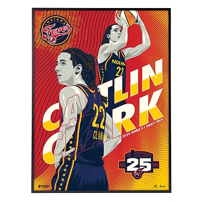 Phenom Gallery Caitlin Clark Indiana Fever WNBA Debut 18" x 24" Deluxe Framed Serigraph