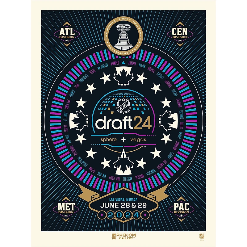 Phenom Gallery   2024 NHL Draft 18" x 24" Serigraph