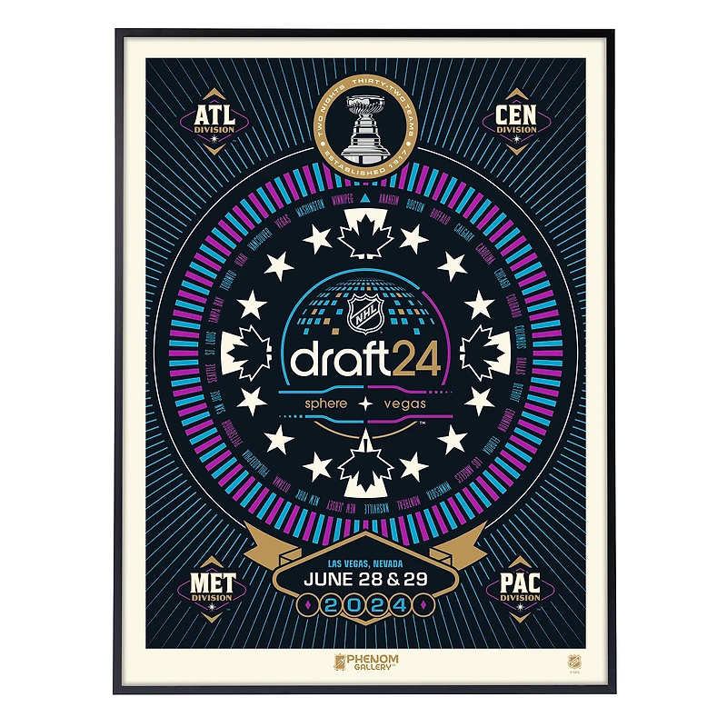 Phenom Gallery   2024 NHL Draft 18" x 24" Deluxe Framed Serigraph