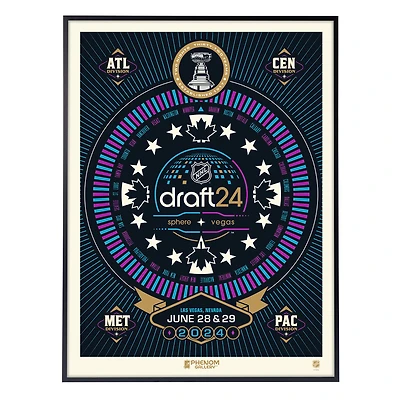 Phenom Gallery   2024 NHL Draft 18" x 24" Deluxe Framed Serigraph