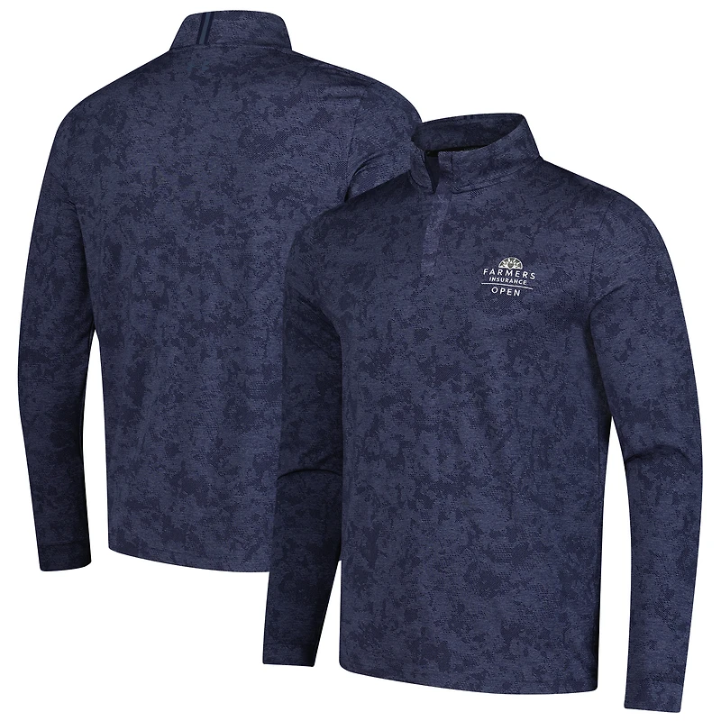 Men's Under Armour  Navy 2025 Farmers Insurance Open Line Dye Jacquard Quarter-Zip Pullover Top