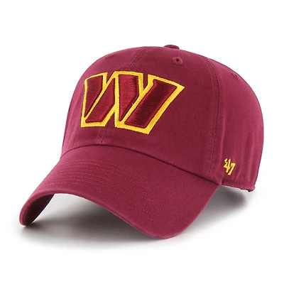 Youth '47 Burgundy Washington Commanders Logo Clean Up Adjustable Hat