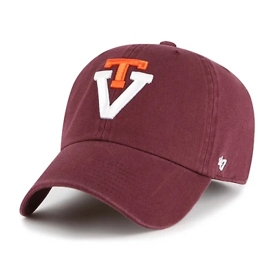 Men's '47 Maroon Virginia Tech Hokies Vault Clean Up Adjustable Hat