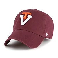 Men's '47 Maroon Virginia Tech Hokies Vault Clean Up Adjustable Hat