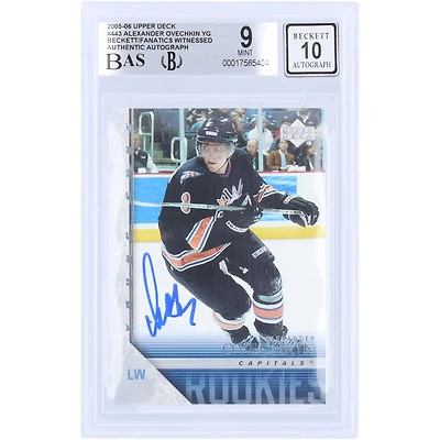 Alexander Ovechkin Washington Capitals Autographed 2005-06 Upper Deck Young Guns #443 Beckett Fanatics Witnessed Authenticated 9/10 Rookie Card