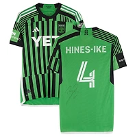 Brendan Hines-Ike Austin FC Autographed Match-Used #4 Green adidas Jersey from the 2024 MLS Season - Size M