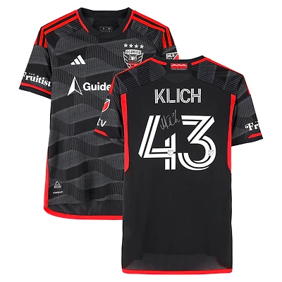 Mateusz Klich D.C. United Autographed Match-Used #43 Black adidas Jersey from the 2024 MLS Season - Size M
