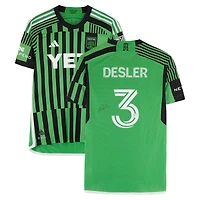 Mikkel Desler Austin FC Autographed Match-Used #3 Green adidas Jersey from the 2024 MLS Season - Size M