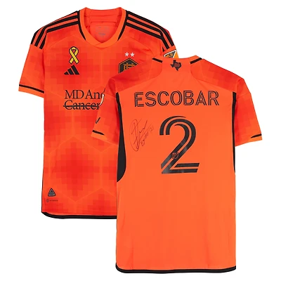 Franco Escobar Houston Dynamo FC Autographed Match-Used #2 Orange adidas Jersey from the 2024 MLS Season - Size M