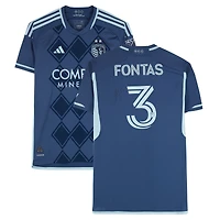 Andreu Fontas Sporting Kansas City Autographed Match-Used #3 Navy adidas Jersey from the 2024 MLS Season - Size L