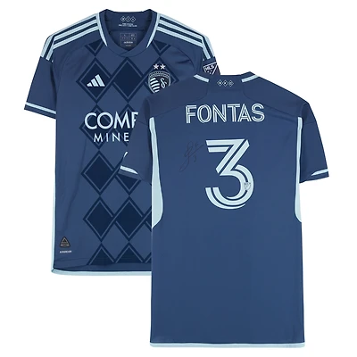 Andreu Fontas Sporting Kansas City Autographed Match-Used #3 Navy adidas Jersey from the 2024 MLS Season - Size L