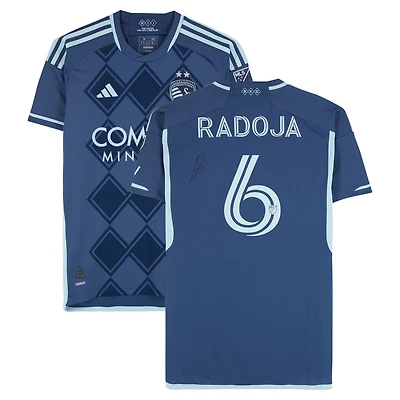 Nemanja Radoja Sporting Kansas City Autographed Match-Used #6 Navy adidas Jersey from the 2024 MLS Season - Size M