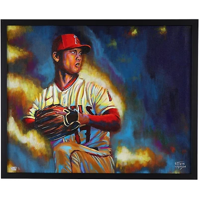 Shohei Ohtani Los Angeles Angels Framed 24" x 30" Original Canvas Artwork - Art by Steven Walden - Limited Edition #1/1