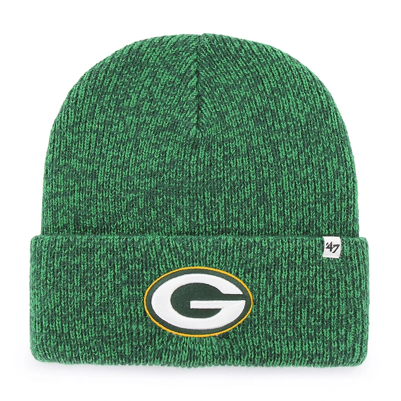 Men's '47  Heather Green Green Bay Packers Brain Freeze Cuffed Knit Hat