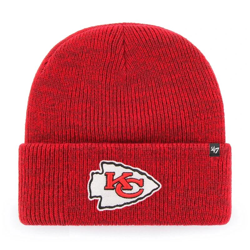 Men's '47 Heather Red Kansas City Chiefs Brain Freeze Cuffed Knit Hat