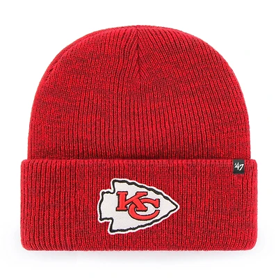 Men's '47  Heather Red Kansas City Chiefs Brain Freeze Cuffed Knit Hat