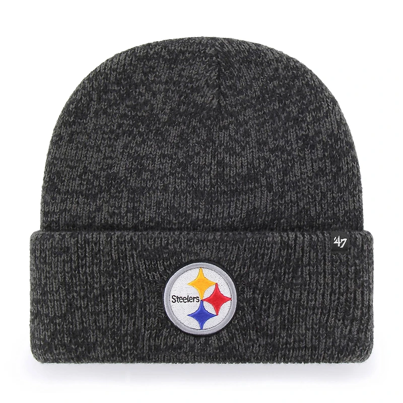 Men's '47  Heather Black Pittsburgh Steelers Brain Freeze Cuffed Knit Hat