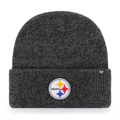 Men's '47  Heather Black Pittsburgh Steelers Brain Freeze Cuffed Knit Hat