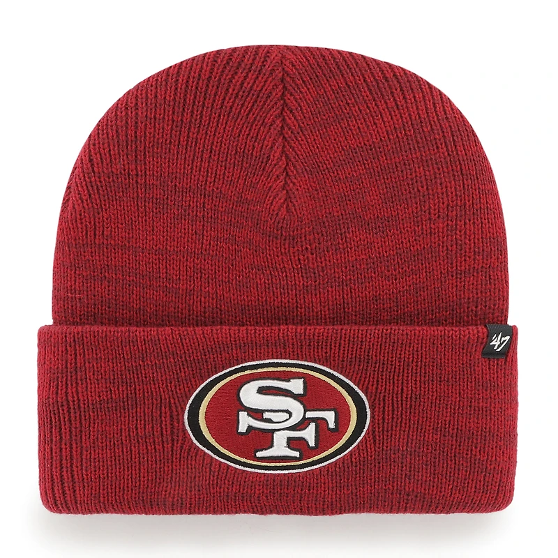 Men's '47  Heather Red San Francisco 49ers Brain Freeze Cuffed Knit Hat