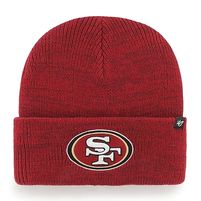 Men's '47  Heather Red San Francisco 49ers Brain Freeze Cuffed Knit Hat