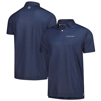 Men's FootJoy  Navy THE PLAYERS ProDry Bounce Print Stretch Pique Polo