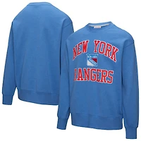 Men's Mitchell & Ness Blue New York Rangers Playoff Win Fleece Pullover Sweatshirt