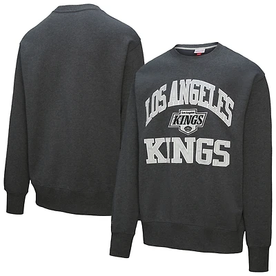 Men's Mitchell & Ness Charcoal Los Angeles Kings Playoff Win Fleece Pullover Sweatshirt