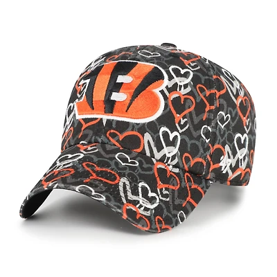 Girls Preschool '47 Black Cincinnati Bengals Mural Clean Up Adjustable Hat