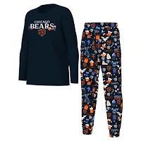 Youth Outerstuff Navy Chicago Bears Chestnut Holiday Sleep Set