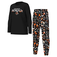 Youth Outerstuff Black Cincinnati Bengals Chestnut Holiday Sleep Set