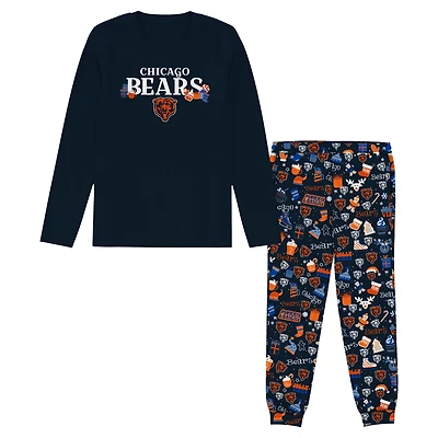 Preschool Outerstuff Navy Chicago Bears Chestnut Holiday Sleep Set